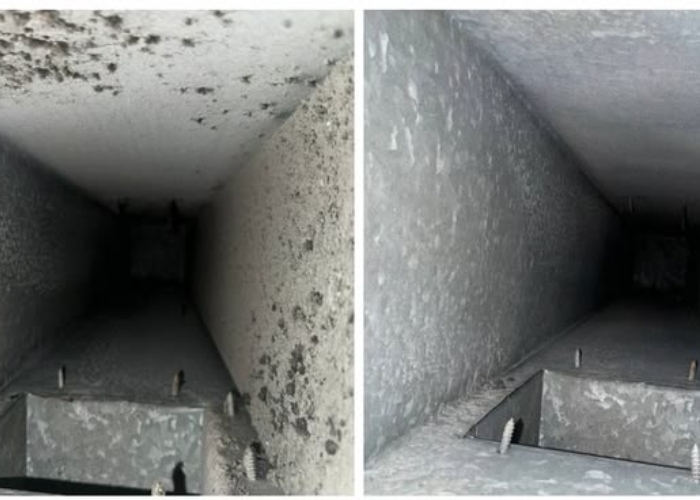 HVAC cleaning before and after