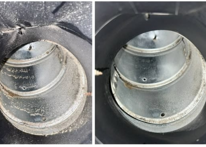 Vent cleaning before and after