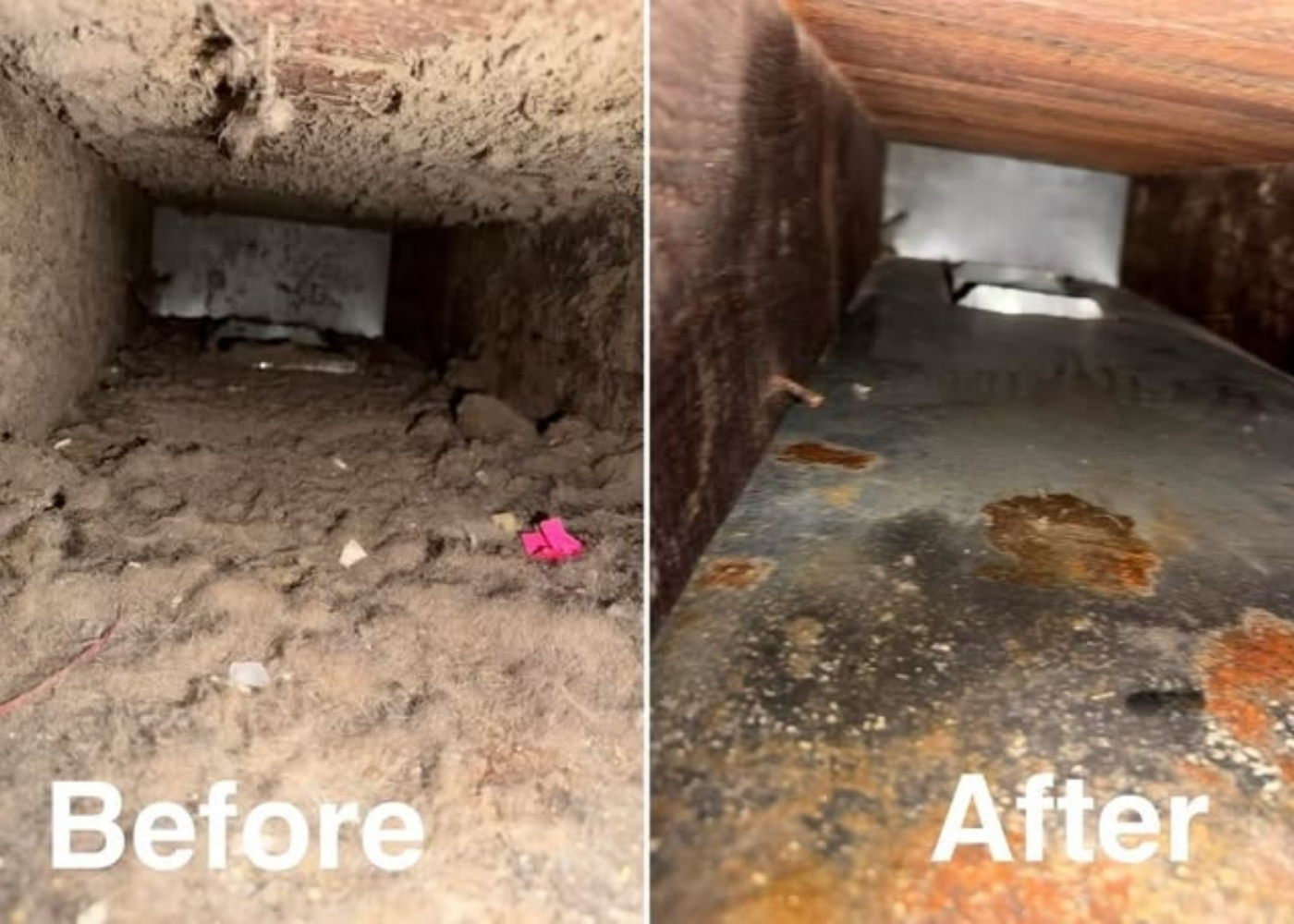 AC cleaning before and after